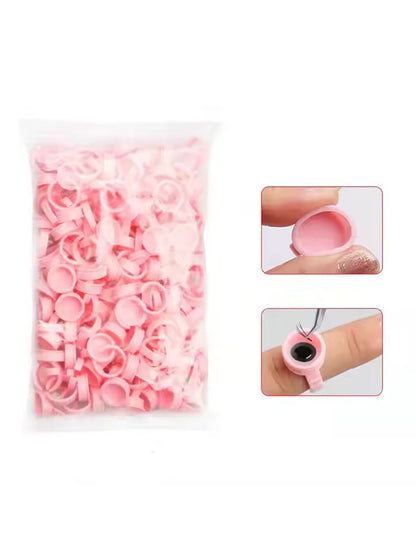 Pink Ring Pigment Cups 100pcs – professional permanent makeup & beauty product