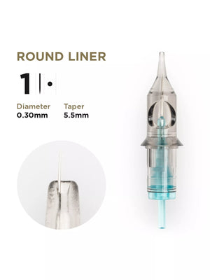 PMU Cartridges 0.30 1R, 5.5mm taper (EN02B) 20 pcs (Universal Cartr.) – professional permanent makeup & beauty product