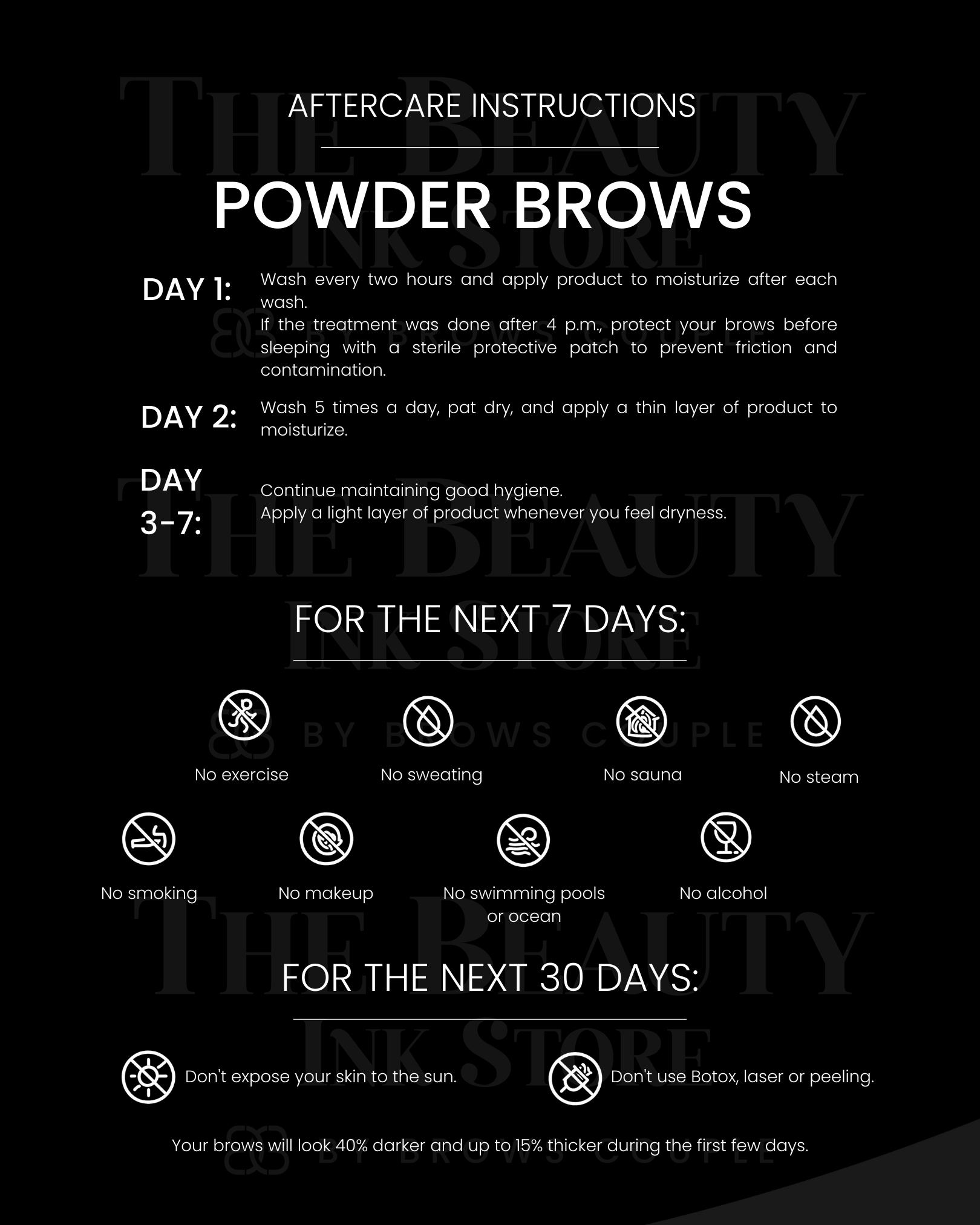PowderBrows Digital Aftercare Cards English (Digital Download) – professional permanent makeup & beauty product