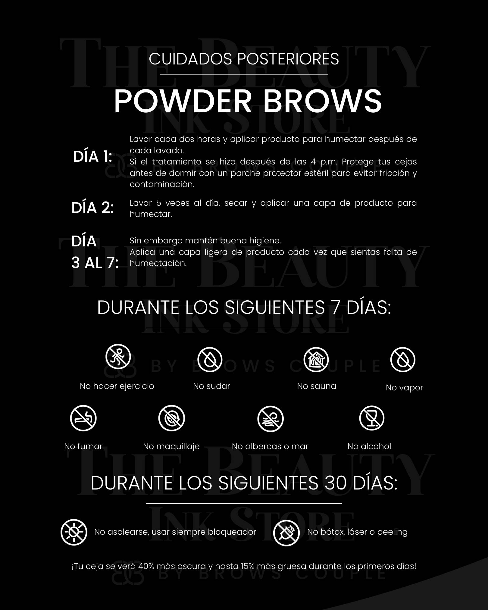 PowderBrows Digital Aftercare Cards Spanish (Digital Download) – professional permanent makeup & beauty product