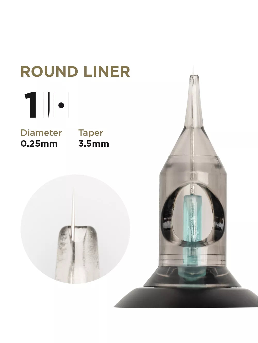 PMU Cartridges 0.25 1R, 3.5mm taper (EN02B) 20 pcs (Universal Cartr.) – professional permanent makeup & beauty product