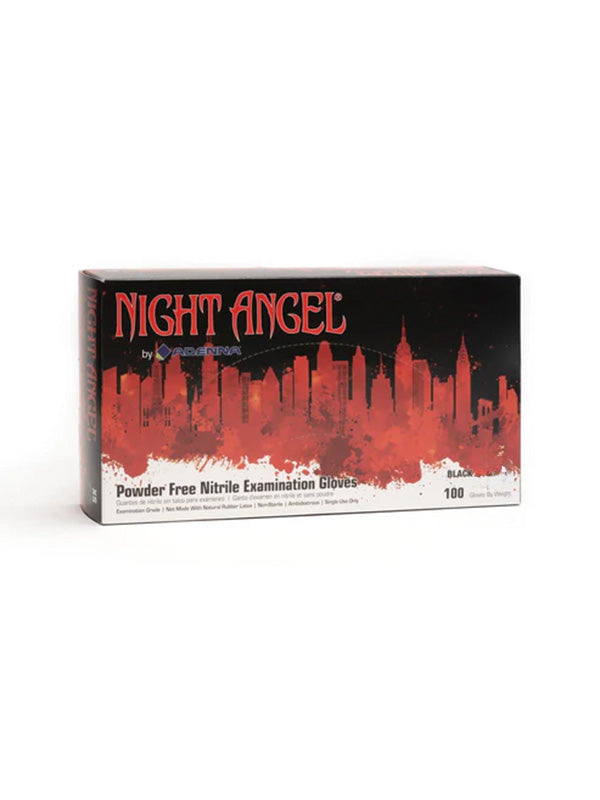 Night Angel Black Nitrile Medical Gloves (Box of 100) – professional permanent makeup & beauty product