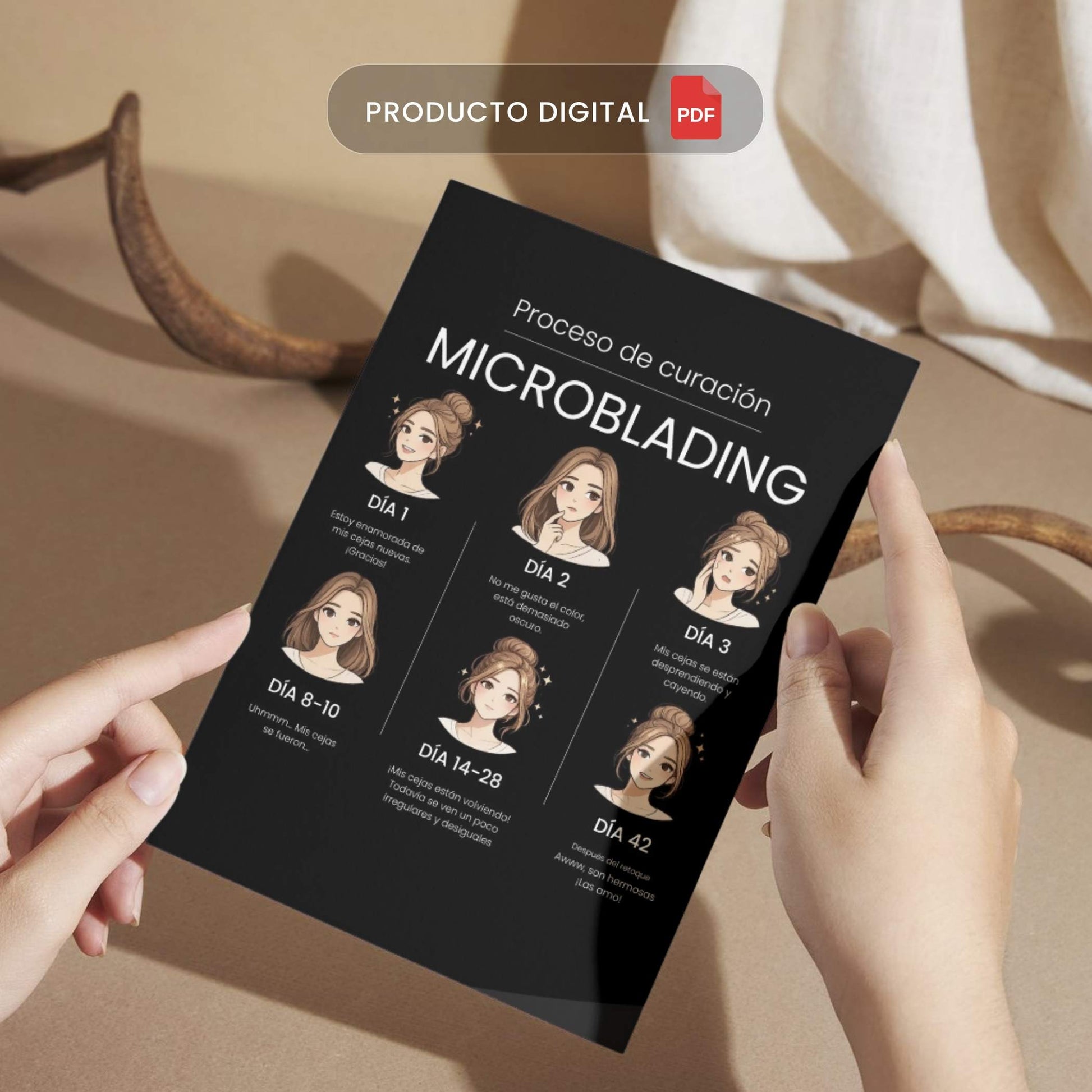 Microblading Digital Aftercare Cards Spanish (Digital Download) – professional permanent makeup & beauty product