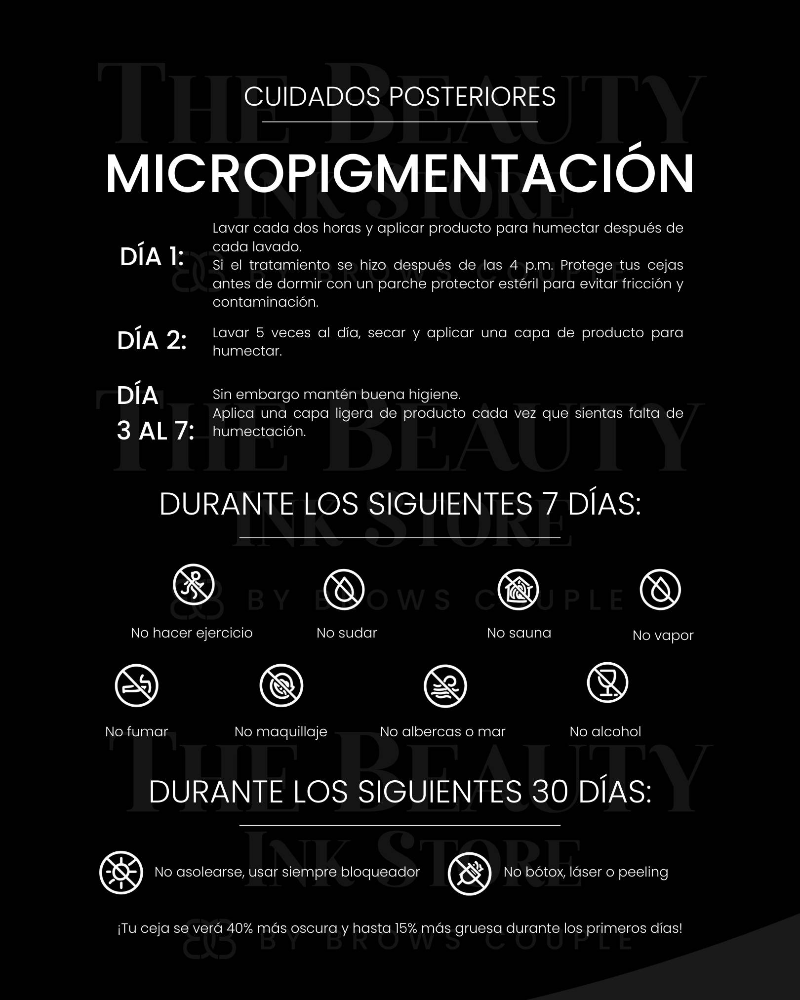 Micropigmentation Aftercare Cards Spanish (Digital Download) – professional permanent makeup & beauty product