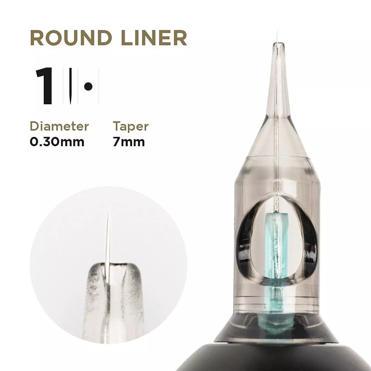 PMU Cartridges 0.30 1R, 7mm taper (EN02B) 20 pcs (Universal Cartridges) – professional permanent makeup & beauty product