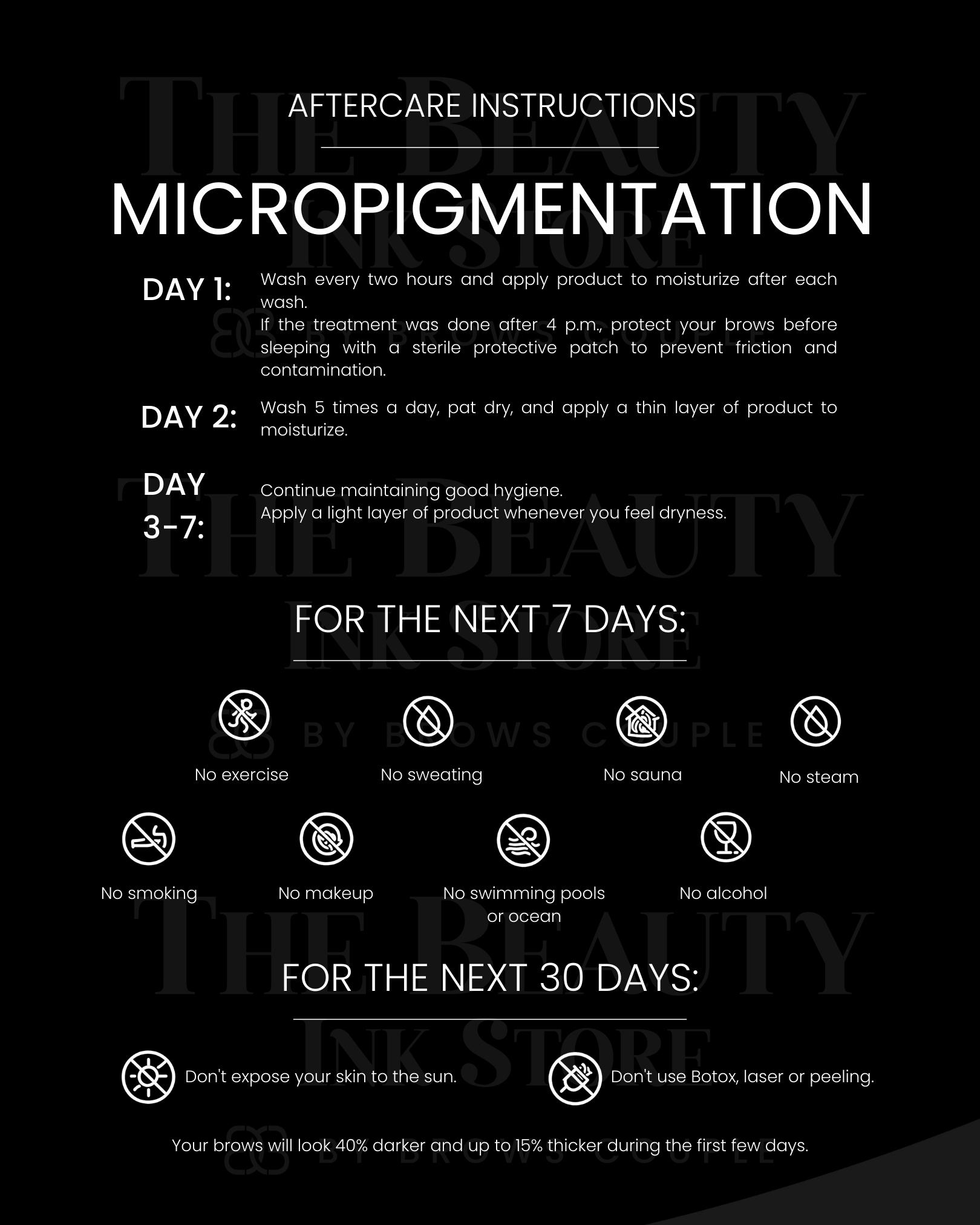 Micropigmentation Digital Aftercare Cards English (Digital Download) – professional permanent makeup & beauty product