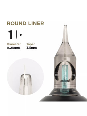 PMU Cartridges 0.20 1R, 3.5mm taper (EN02B) 20 pcs (Universal Cartr.) – professional permanent makeup & beauty product