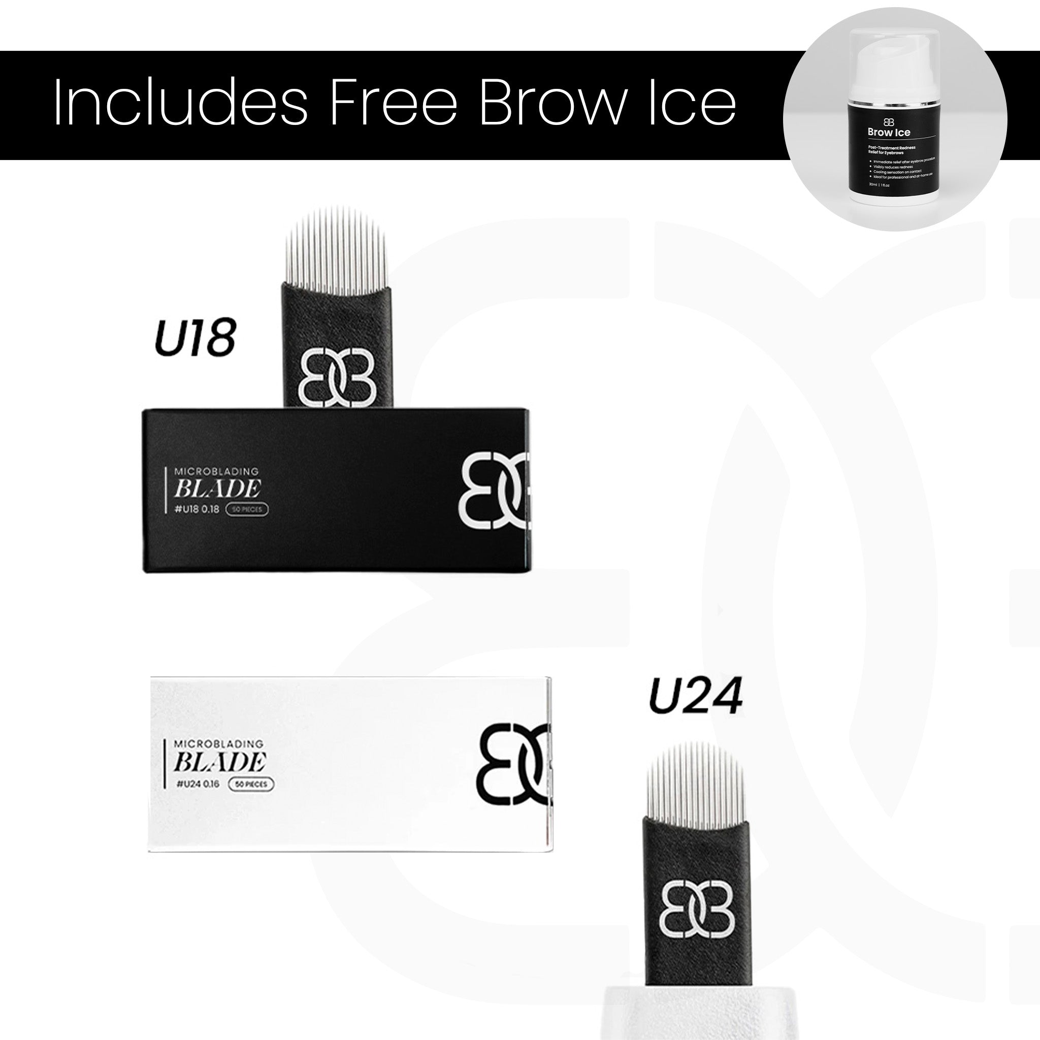 Brows Couple Microblading Blades Set + Free Brow Ice Gel
