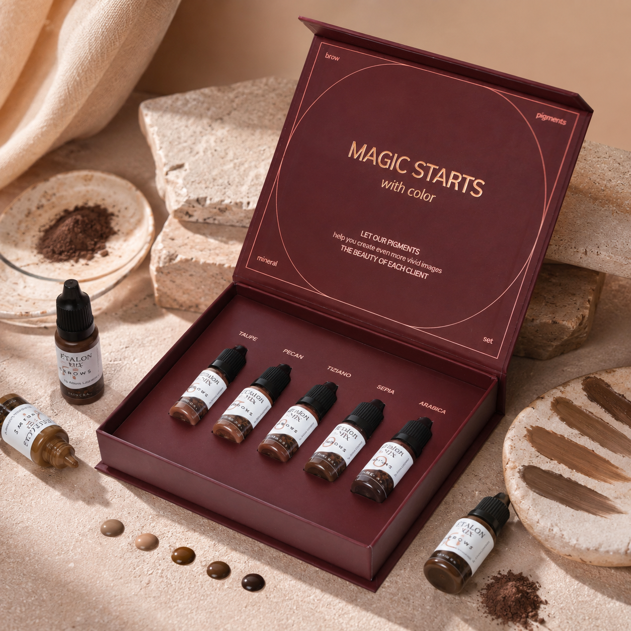 EtalonMix - Mineral Eyebrow Pigment Set – professional permanent makeup & beauty product
