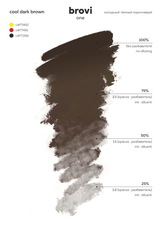 Brovi ONE Inorganic Cool Dark Brown Pigment – professional permanent makeup & beauty product