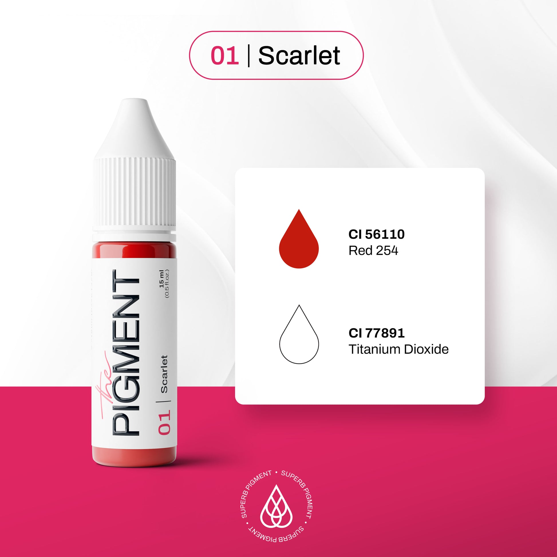 The Pigment - 01 Scarlet 15ml – professional permanent makeup & beauty product