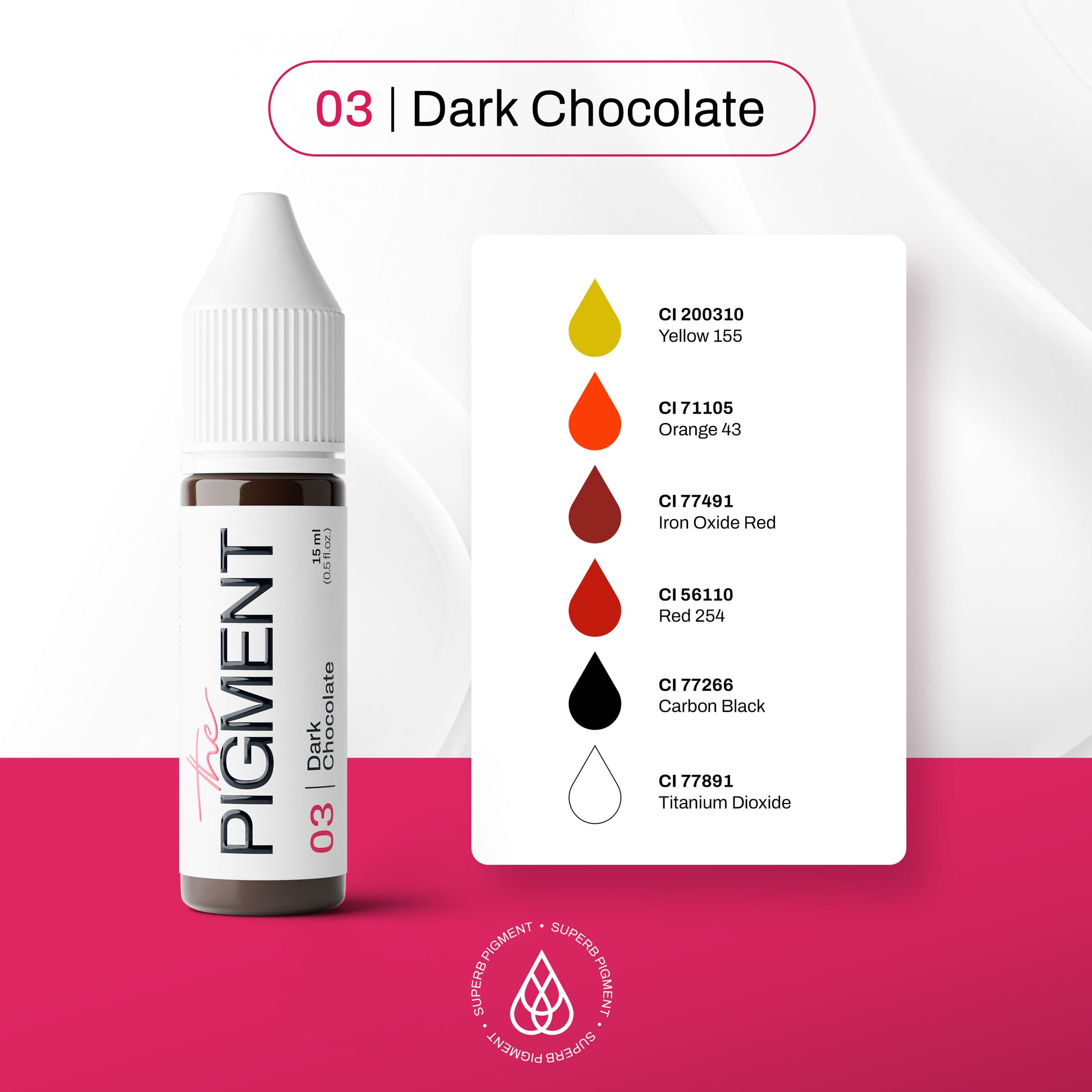 The Pigment - 03 Dark Chocolate – 15ml – professional permanent makeup & beauty product