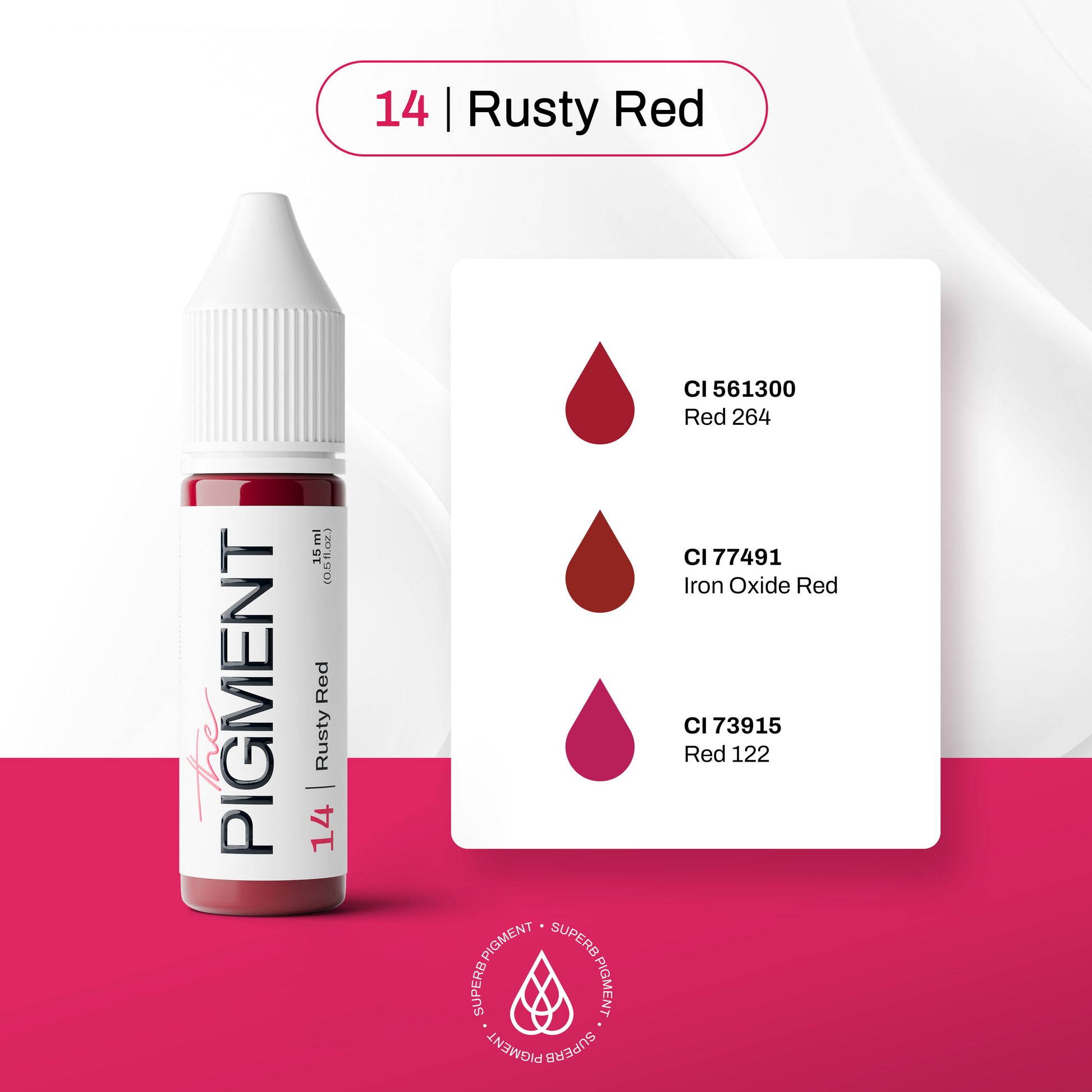 The Pigment - 14 Rusty Red - 15ml – professional permanent makeup & beauty product