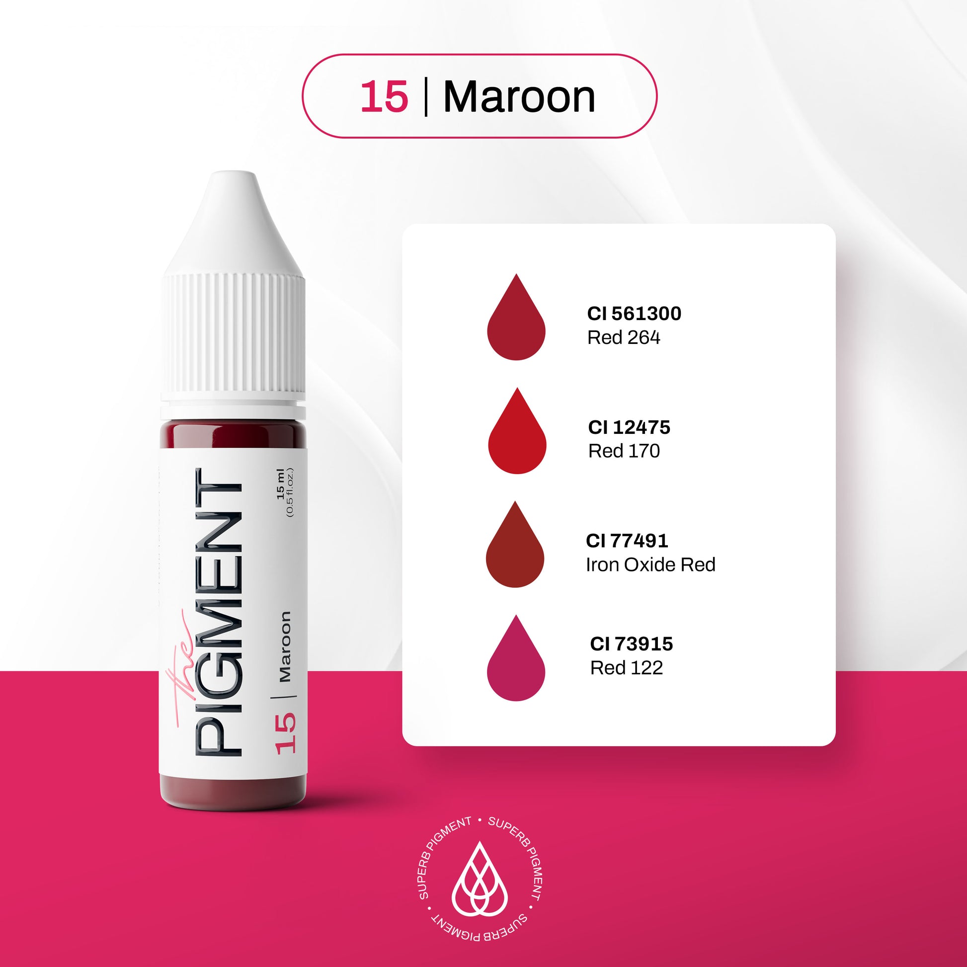 The Pigment - 15 Maroon - 15ml – professional permanent makeup & beauty product