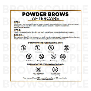 PowderBrows After Care Cards English – professional permanent makeup & beauty product