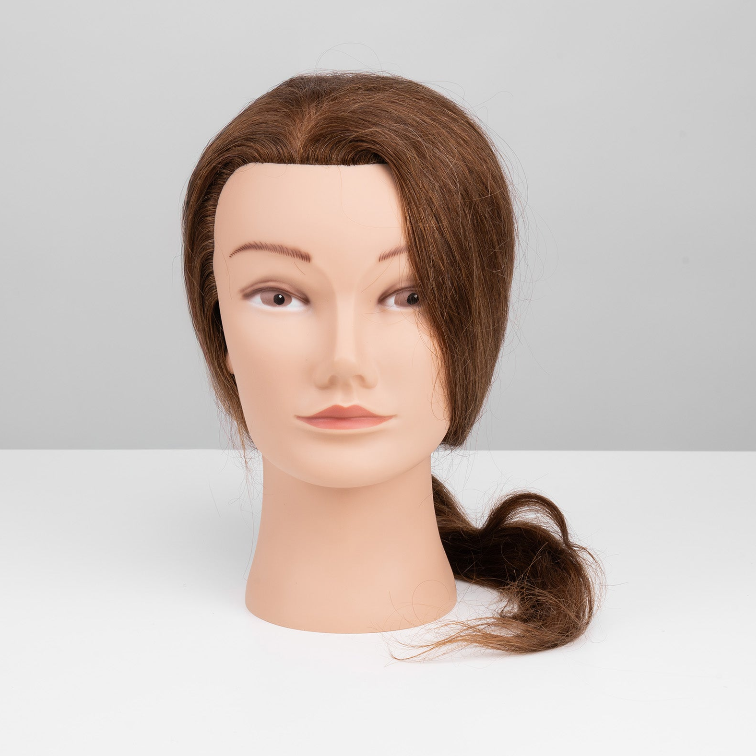 Practice Mannequin with Base (20 Inches) - 100% Human Hair – professional permanent makeup & beauty product