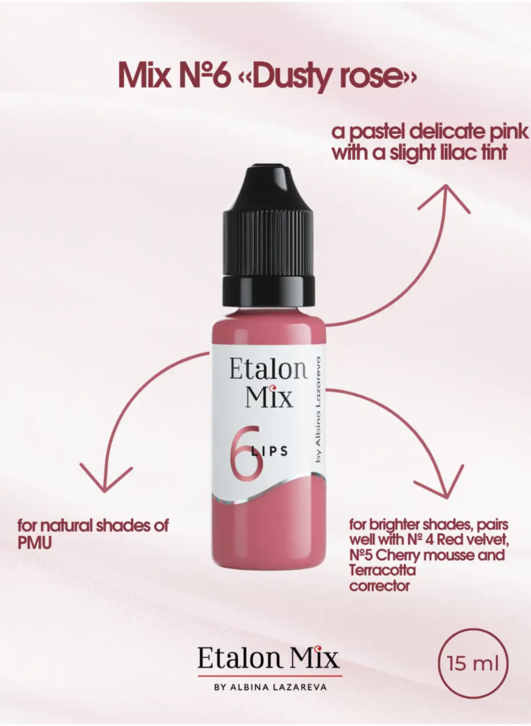 EtalonMix - №6 Dusty Rose – professional permanent makeup & beauty product