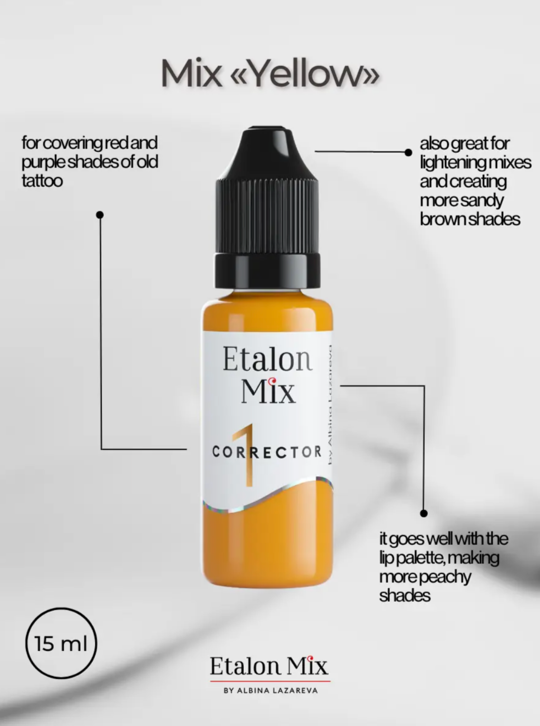 EtalonMix - №1 Geel | Yellow Corrector – professional permanent makeup & beauty product