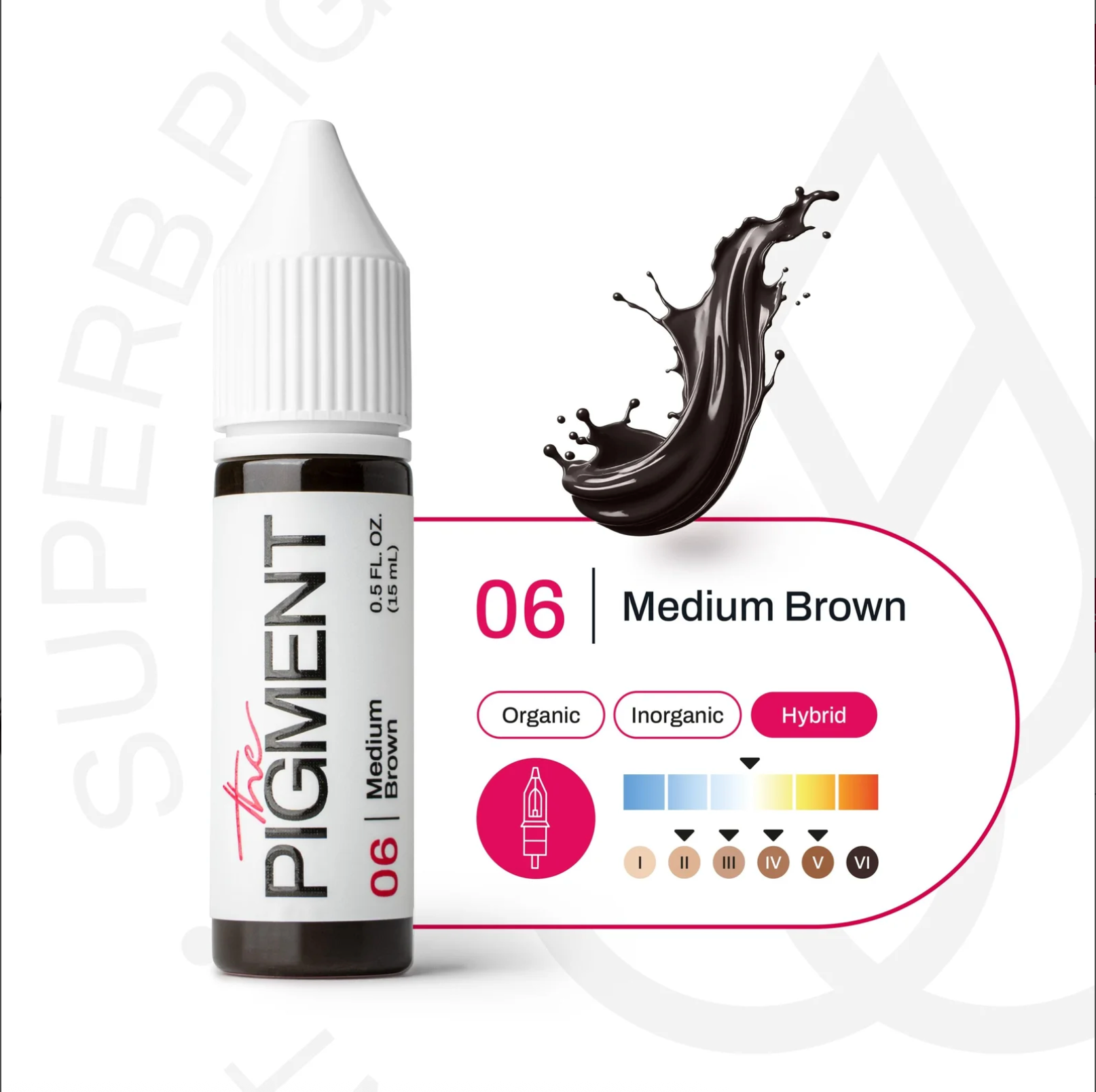 The Pigment - 06 Medium Brown – 15ml – professional permanent makeup & beauty product