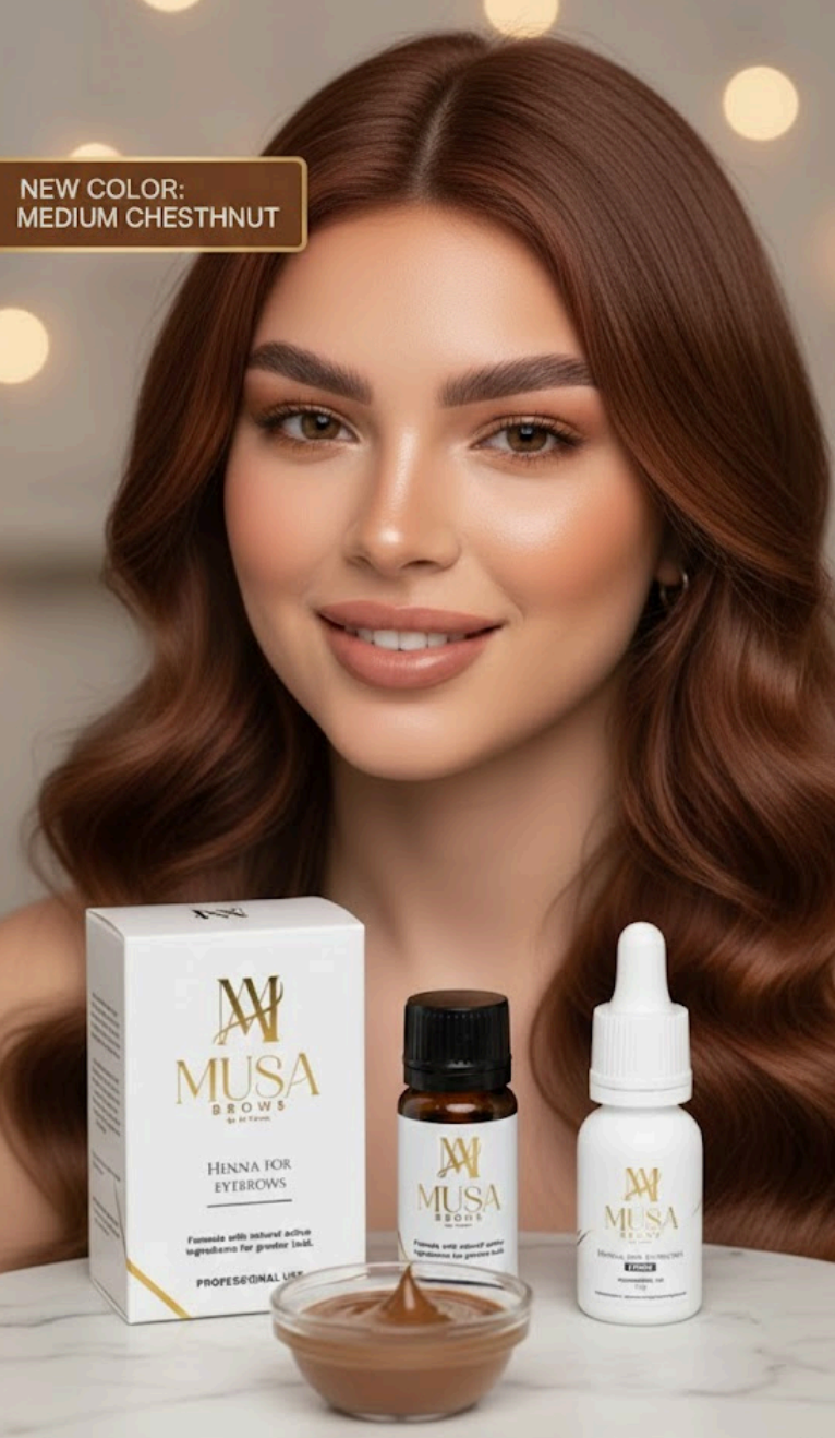 MUSA Brows - Henna for Eyebrows Medium Chestnut – professional permanent makeup & beauty product