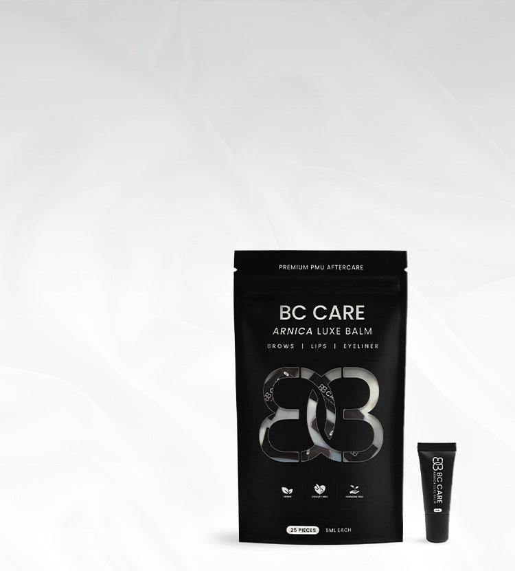 BC Care Arnica Luxe Balm product packaging displayed on a light background
