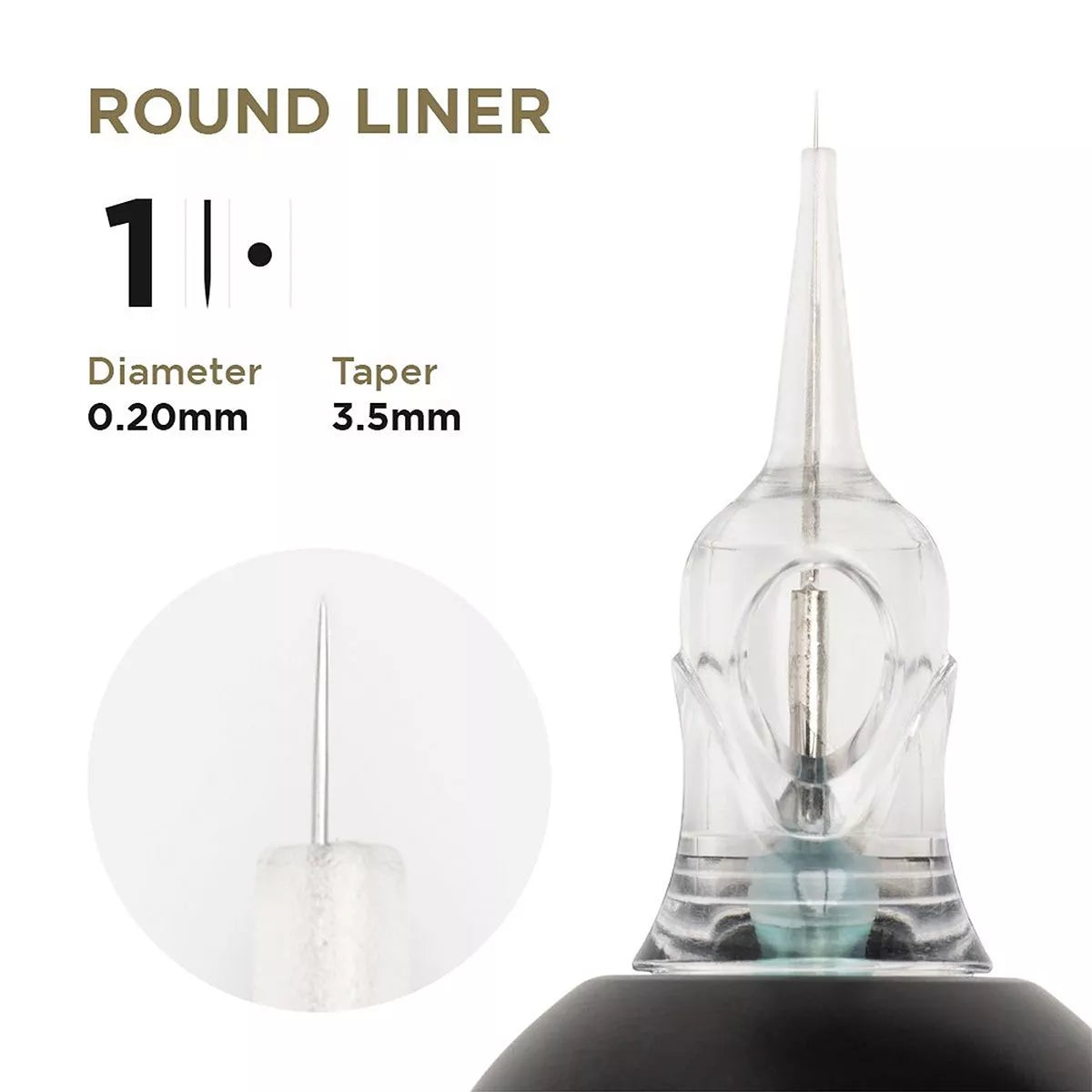 PMU Cartridges 0.20 1R, 3.5mm taper (EN17) 20 pcs (Universal Cartridges ) – professional permanent makeup & beauty product