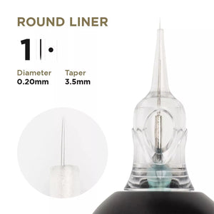 PMU Cartridges 0.20 1R, 3.5mm taper (EN17) 20 pcs (Universal Cartridges ) – professional permanent makeup & beauty product