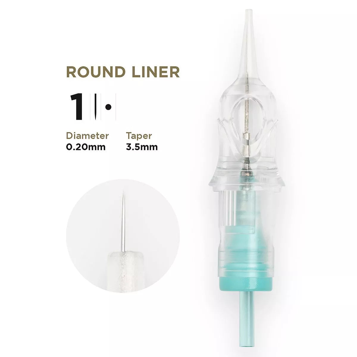 PMU Cartridges 0.20 1R, 3.5mm taper (EN17) 20 pcs (Universal Cartridges ) – professional permanent makeup & beauty product