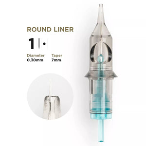 PMU Cartridges 0.30 1R, 7mm taper (EN02B) 20 pcs (Universal Cartridges) – professional permanent makeup & beauty product