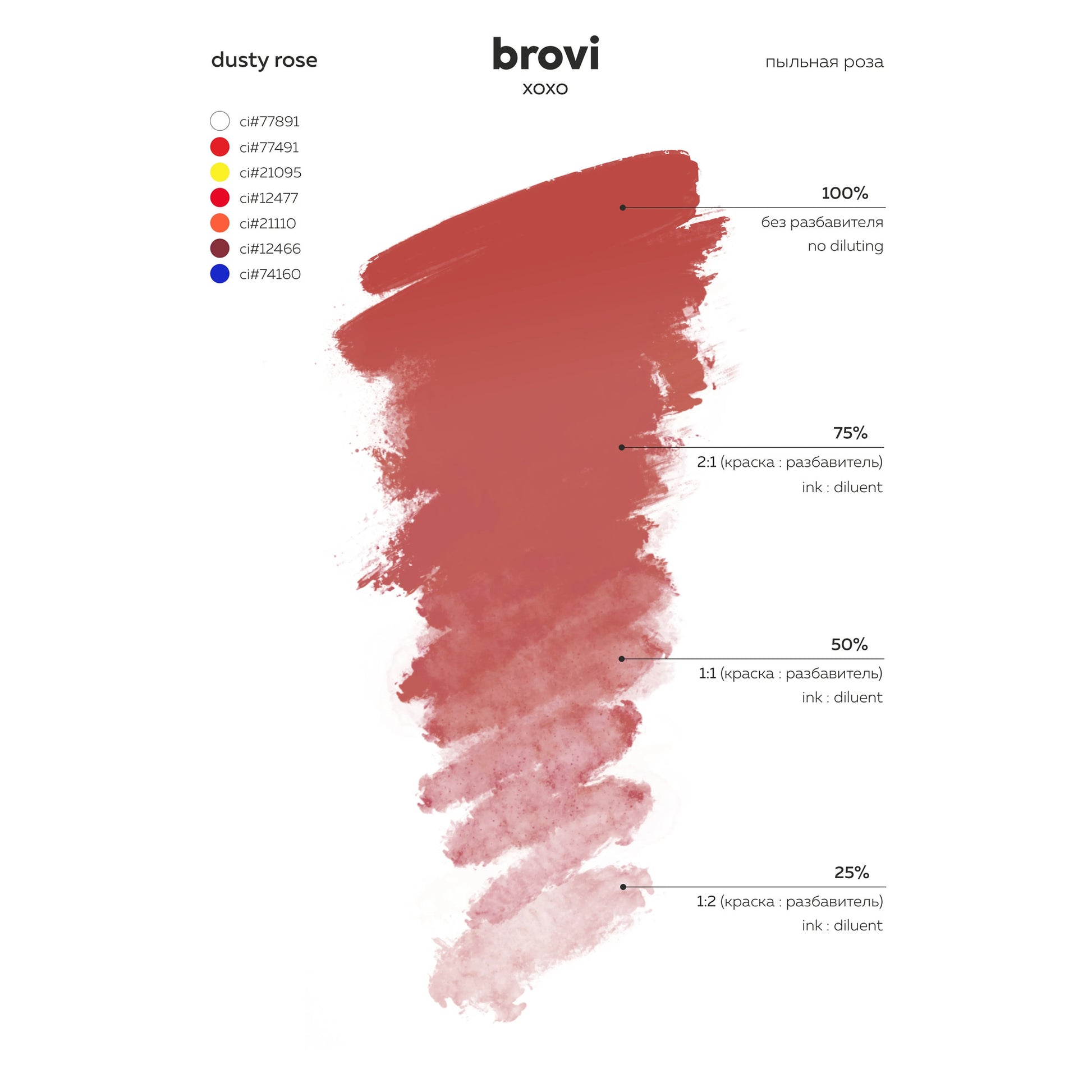 Brovi Dusty Rose Pigment – professional permanent makeup & beauty product