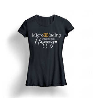 Brows Essentials "Microblading Makes Me Happy" T-Shirt U-shaped – professional permanent makeup & beauty product