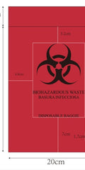 Biohazard Disposable Red Bags - 100pcs