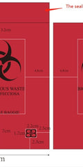 Biohazard Disposable Red Bags - 100pcs