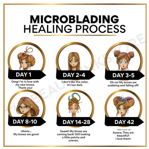 Microblading Digital Aftercare Cards ENGLISH(Digital Download)