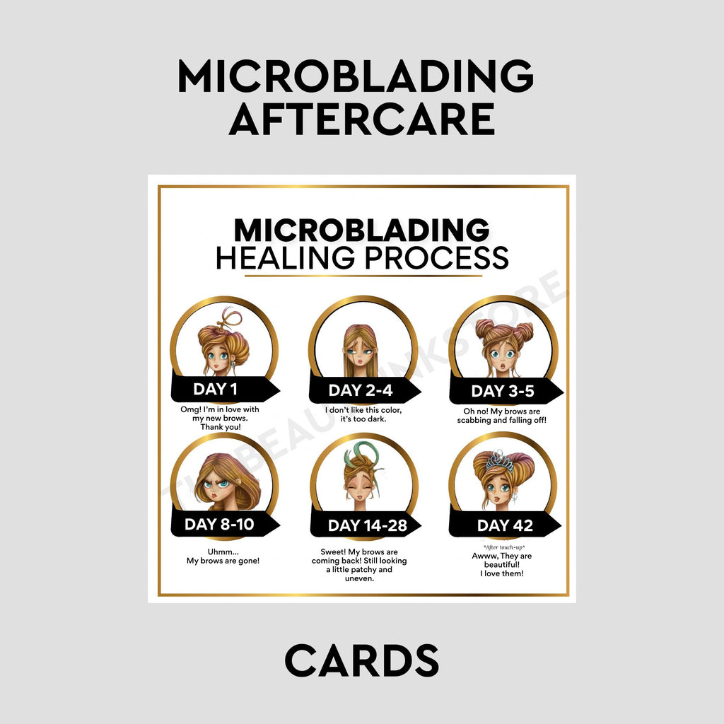 Microblading After Care Cards English