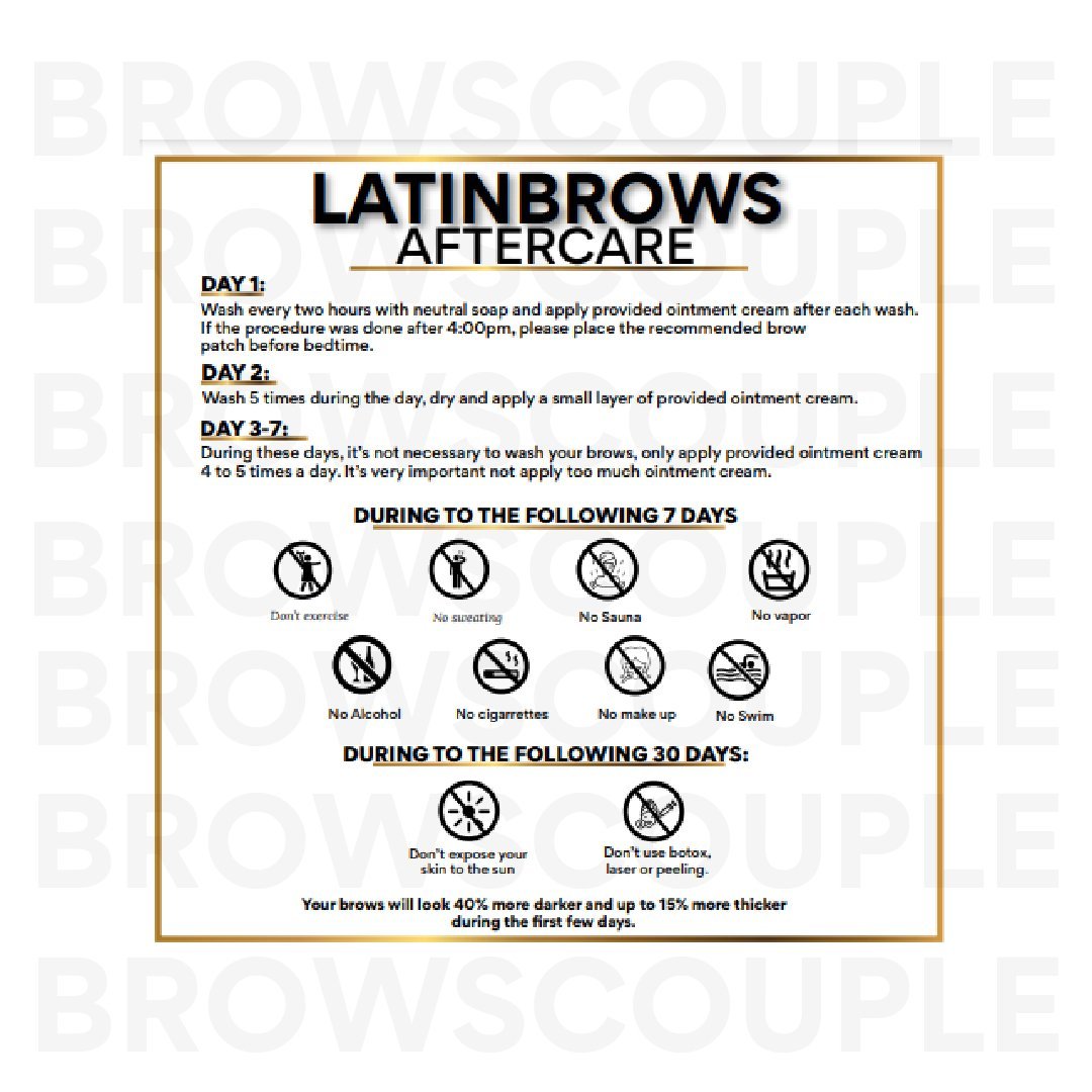 LatinBrows Digital Aftercare Cards English(Digital Download) – professional permanent makeup & beauty product
