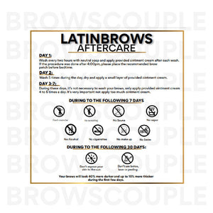 LatinBrows Digital Aftercare Cards English(Digital Download) – professional permanent makeup & beauty product