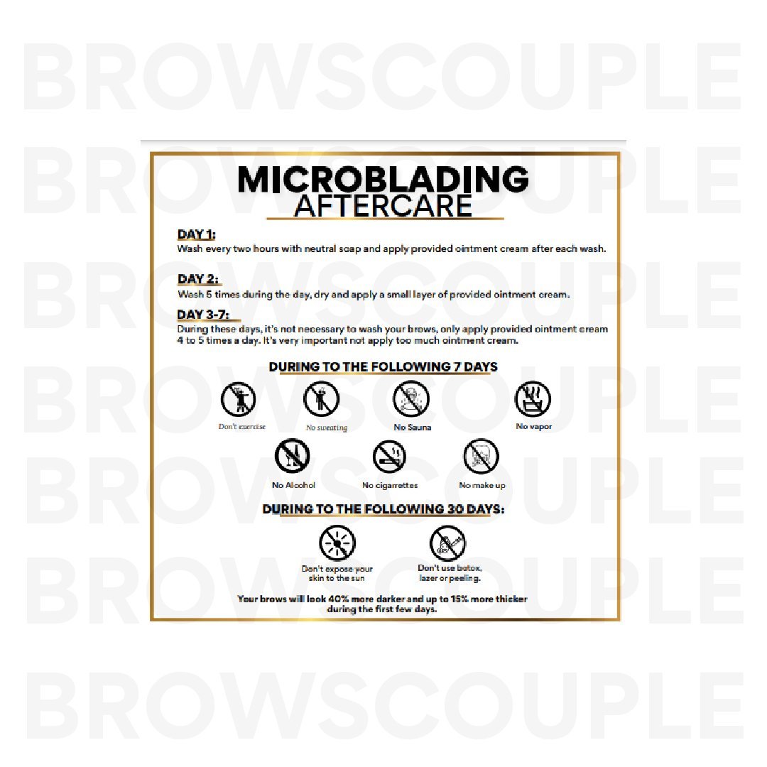 Microblading Digital Aftercare Cards ENGLISH(Digital Download) – professional permanent makeup & beauty product