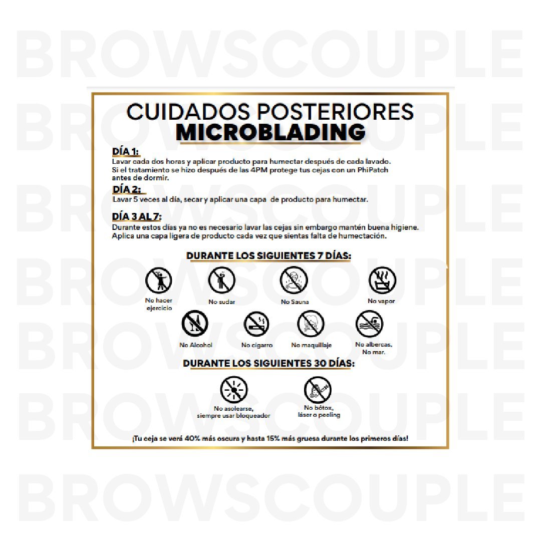 Microblading Digital Aftercare Cards Spanish(Digital Download) – professional permanent makeup & beauty product