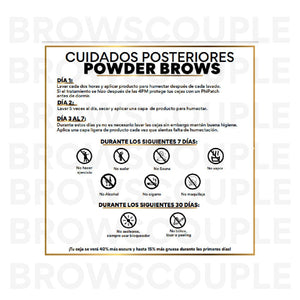 PowderBrows Digital Aftercare Cards Spanish(Digital Download) – professional permanent makeup & beauty product