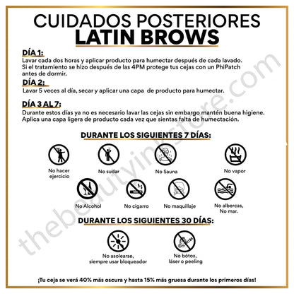 LatinBrows After Care Cards Spanish – professional permanent makeup & beauty product