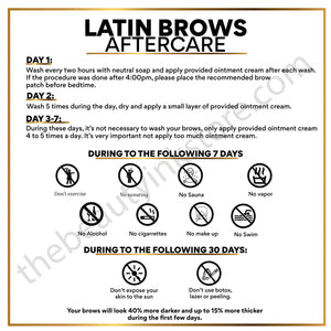 LatinBrows After Care Cards English – professional permanent makeup & beauty product