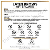 LatinBrows After Care Cards Inglés