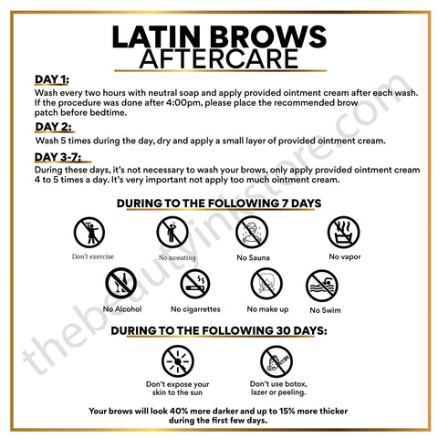 LatinBrows After Care Cards English