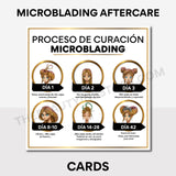 Microblading After Care Cards Spanish